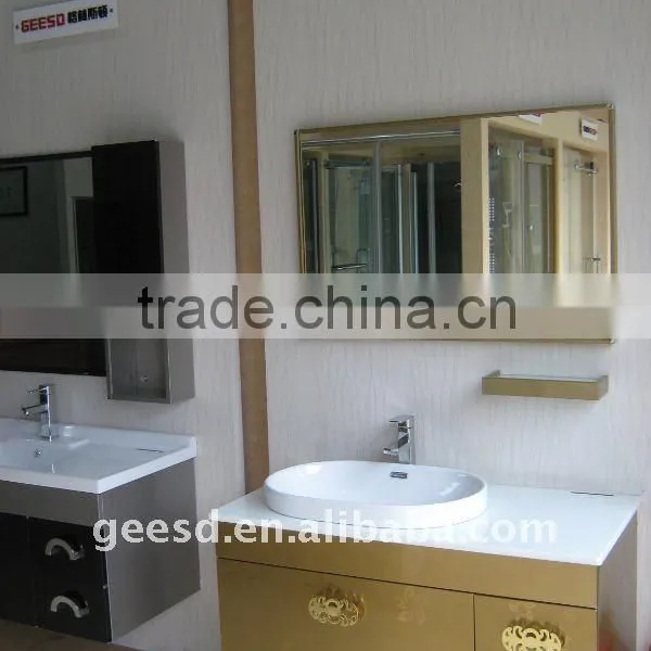 Newest Design Golden Stainless Steel Bathroom Cabinet GD1002 photo-6