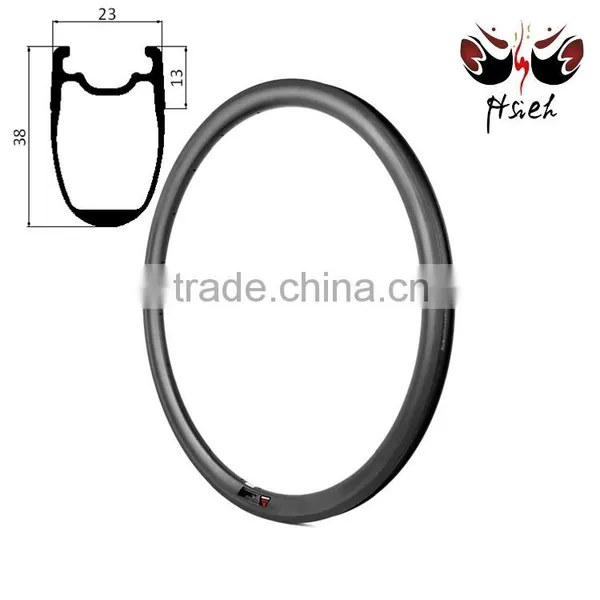 700C 20.5mm / 23mm / 25mm Width Clincher Carbon Rims 38mm Deep, Factory Clincher Carbon Rims Tubeless Compatible photo-4