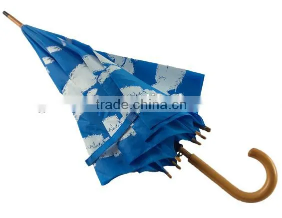 Auto Open Quality Wooden Umbrella With Wood Shaft Wood Handle Straight Umbrella photo-5
