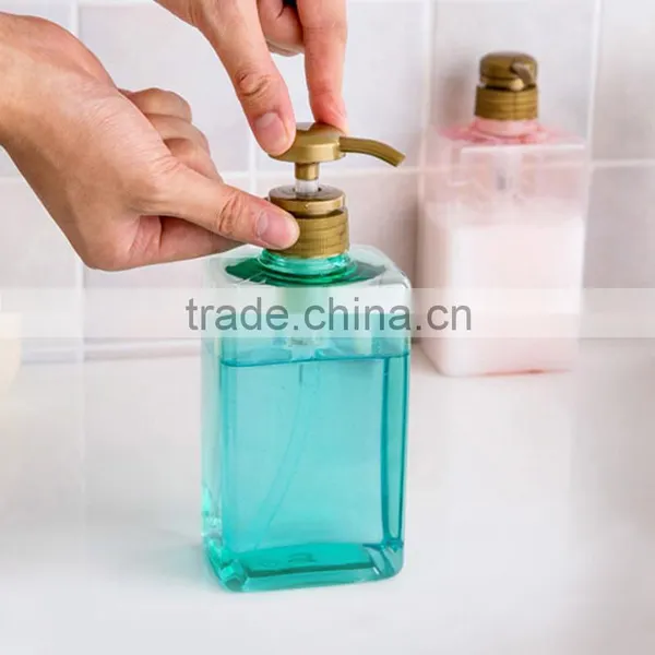 Colorful Plastic Lotion Pump Bottle Shower Gel/Shampoo Refillable Bottles Empty Pressure Container 600ml photo-3