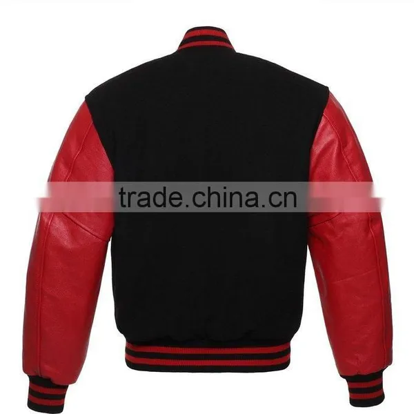 Wool Leather College Jackets/ Leather College Jackets/ Cotton Fleece College Jackets photo-2