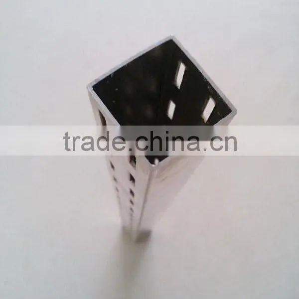 30*30mm Double Holes Square Brushed Metal Slot Tube for Store Display photo-3
