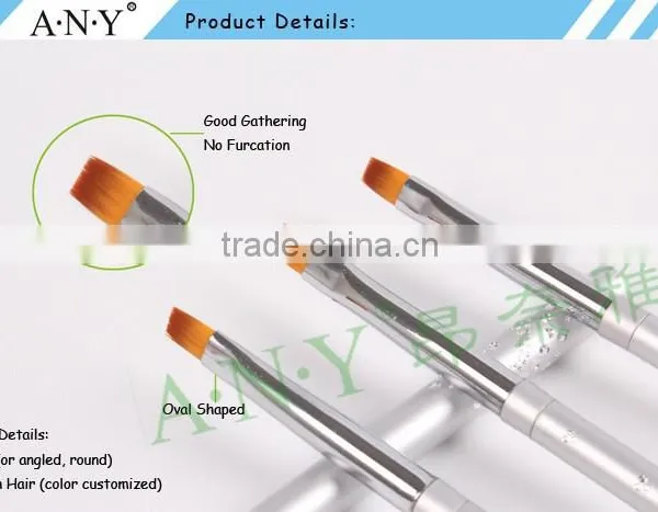 ANY Nail Art Crystal UV Gel Builder Using Metal Handle Flat Nail Brush UV Gel Beauty photo-3