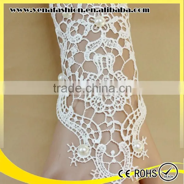 White Pearl Slave Bride Braclet, Pearl Lace Bracelet photo-3