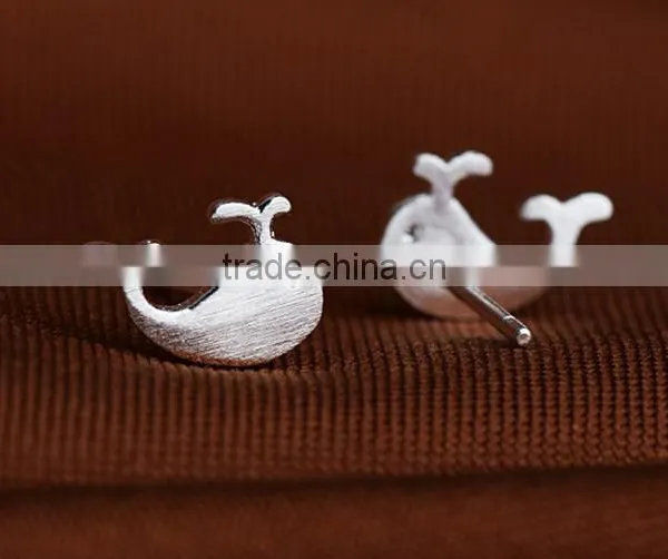 Fashion Women 18k White Gold Plated Crystal Zirconia Dolphins Earring photo-2