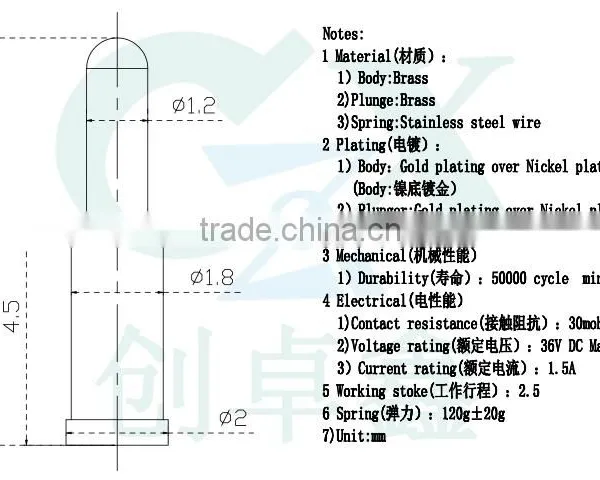 2016 Hot Sale Plunger Brass Pogo Pin Connector Pcb Connector photo-4