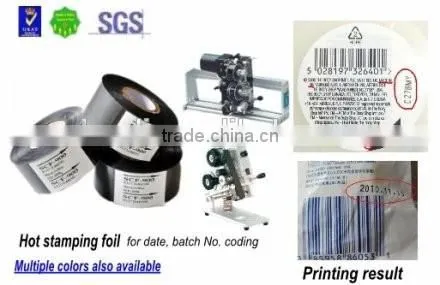 Date Coding Foil Hot Stamping Foil for Printing Expiry Date Batch Numbers 30mmx122m photo-2