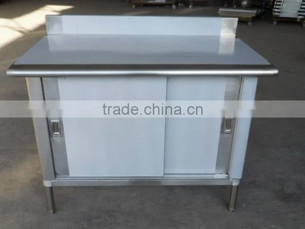 NSF Approval Stainless Steel Kitchen Dish Cabinet With Sliding Door / Knock Down Cabinet photo-2