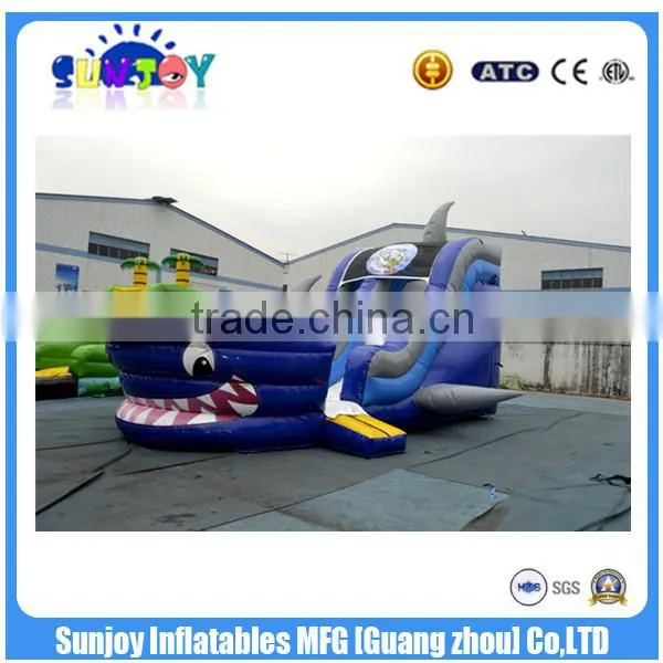 Commercial Inflatable Whale Ship Slide ,Double Lane Slide ,Bunk Bed With Slide For Kid photo-2