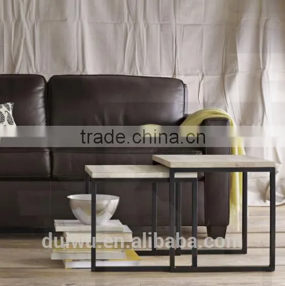 Home Furniture Living Toom Marble Table Top Mtetal Base Movable Side Table photo-2