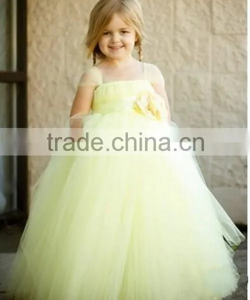 2015 New Arrival Baby Tutu Dress Maxi Light Yellow Baby Tutu Dress photo-4