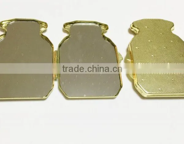Steel Gold Simple Compact Mirror Small Pocket Mirror photo-3