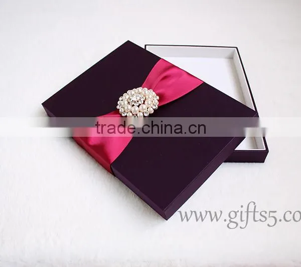 Gracefull Handmade Purple Wedding Invitation Gift Boxes photo-5