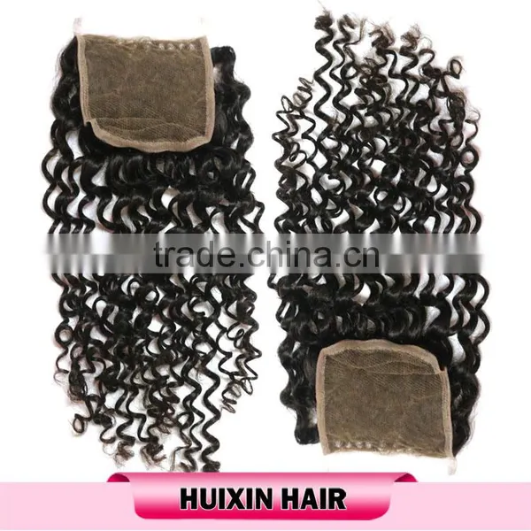 High Quality Grade 8A Virgin Human Hair Brazillian Deep Curly Human Hair Weave Lace Closure photo-4