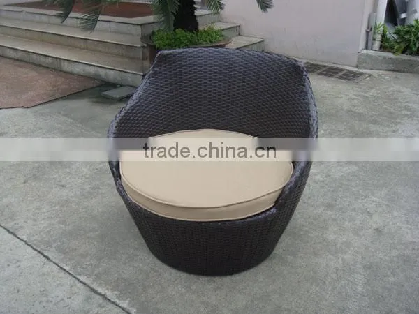 Patio Egg Shape Stacking Set Poly Rattan photo-2