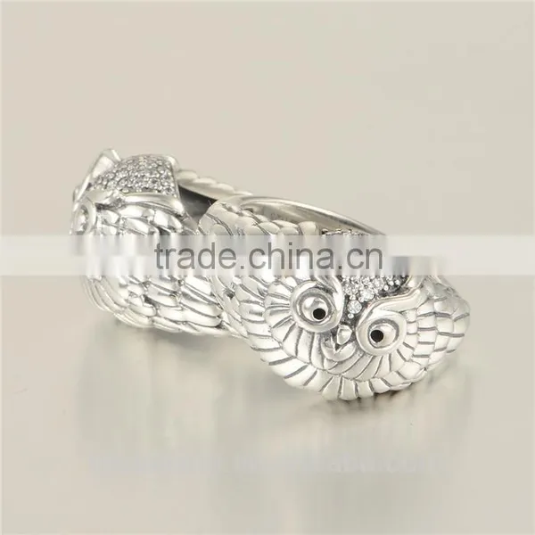 Animal Owl Shaped Fancy Bulk Custom Men'S Sterling Silver Rings photo-2