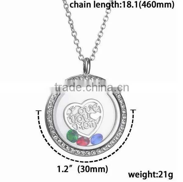 Wholesale Mothers Day Gift Rose Floral Pendant Necklace for Heart Shape Charm Necklace for Mothers Day photo-2