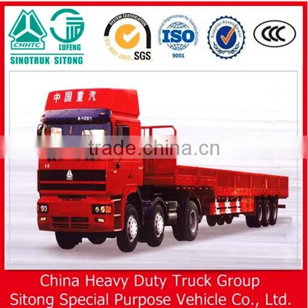 2015Top Ranking Tri-axle Flatbed Trailer / Side Wall Semi Trailer / Side Panels Detachable photo-3