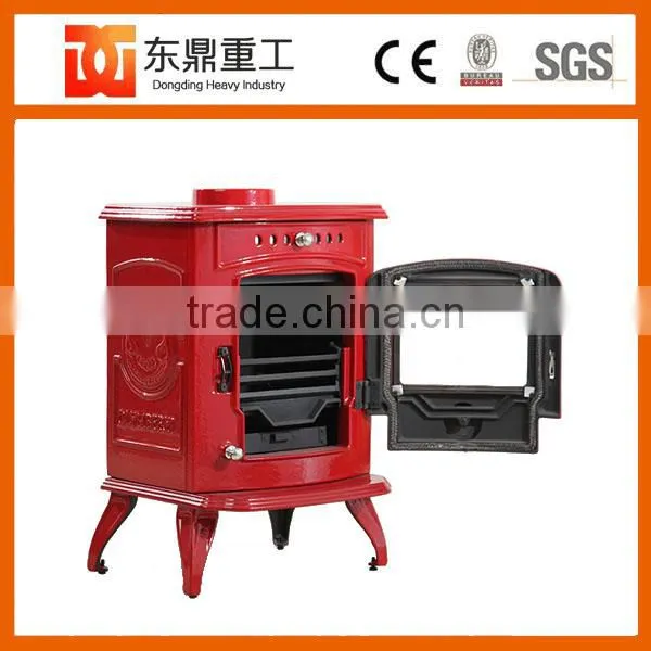 Red Colour Fireplace/Wood Fireplace With Beautiful Enamel for Selling HF332E photo-4