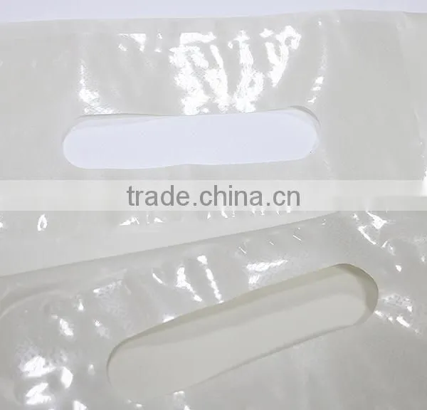 New Style HDPE Plastic Die Cut Patch Handle With Bottom Gusset Bag ,reinforced Punch Handle Bag for Promotion photo-3