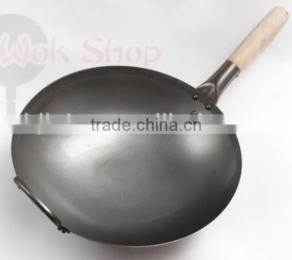 Chinese Wooden Handle Carbon Steel Wok photo-4