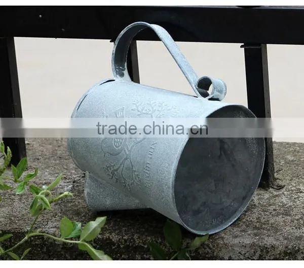 China Cheap Custom Printed Antique Indoor Decoration Metal Flower Pots With Birds Printing for Livingroom photo-2