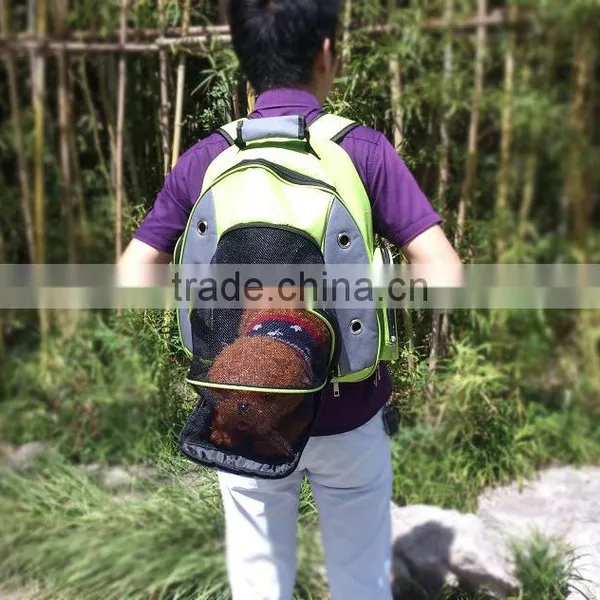 Factory Directly Outdoor Travel Pet Carrier Side Open Dog Cat Backpack, Fashion Design Net Cloth Breathable Pet Carrier Backpack photo-5