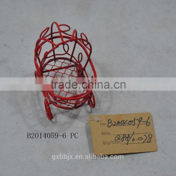 Handmade Metal Wire Miniature Baby Carriage Basket photo-4