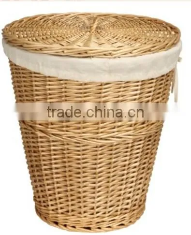 Willow Material Laundry Basket Cloth Used Laundry Cart photo-3