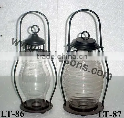 Mini Antioue Candle Holder Rose Gold Metal Lantern photo-6
