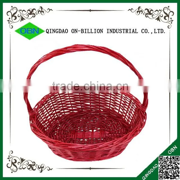Hand Woven Red Wicker Gift Basket for Christmas photo-4