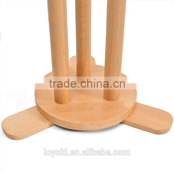 Solid Beech Wood Coat Rack Hall Tree Hat Purse Display Stand photo-4