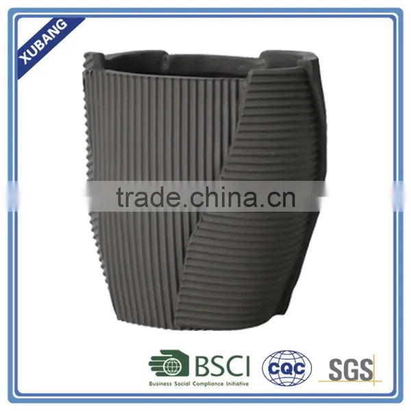 Modern Poly Resin Big Size Ribbed Patch Vase photo-2