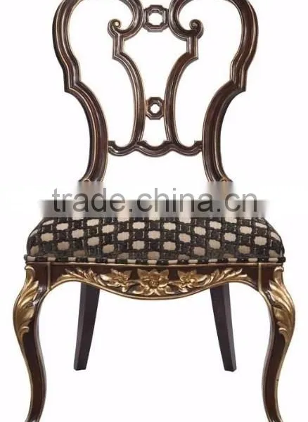 Stylish Royal European Style Golden Chippendale Floral Dining Chair With Sharp Contrast Purple and Golden Fabrics BF12-04254d photo-5