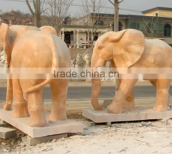 High Quality Pink Marble Elephant Sculpture photo-3