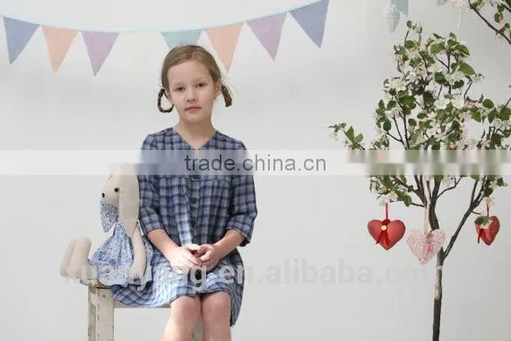 New Style Children Clothes Cotton Long Sleeve Plaid Wholesale Classical Fancy Baby Casual Dress photo-4