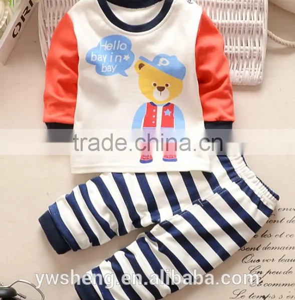 Latest Embroidery Designs Suits 100% Cotton Children Baby Christmas Striped Pajamas photo-2
