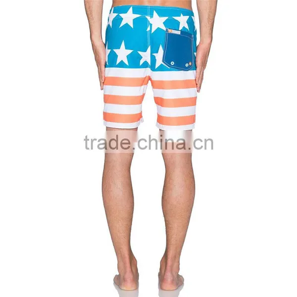 Custom Mens Striped 100% Polyester Beach Shorts Vintage Beach Volleyball Shorts photo-2