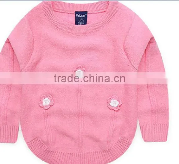 Custom Factory Latest Fancy Embroidered Flower Winter Kids Cottton Sweater photo-4