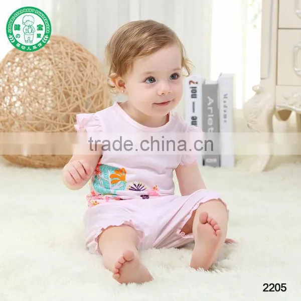 Ruffled Infant Girls Clothing Summer Kids Cotton Clothes Sets photo-2