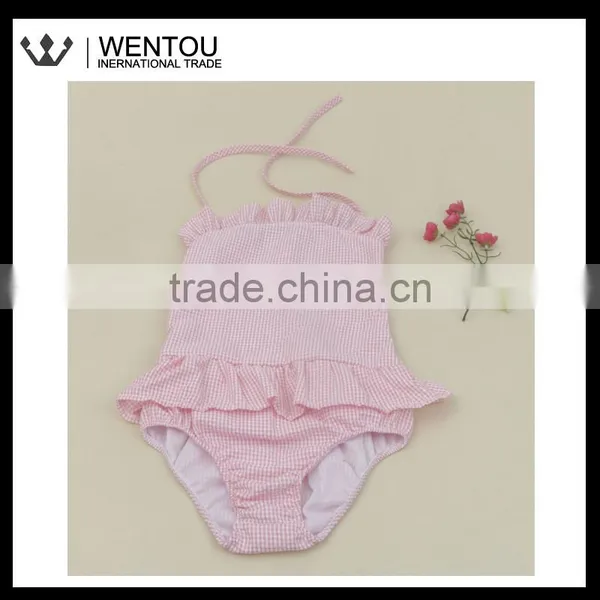 Fashionable Monogrammed Gingham Bathing Suit photo-2