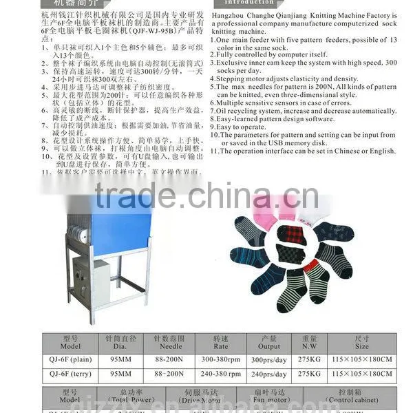 QJ-6F (plain) Sock Knitting Machine photo-2