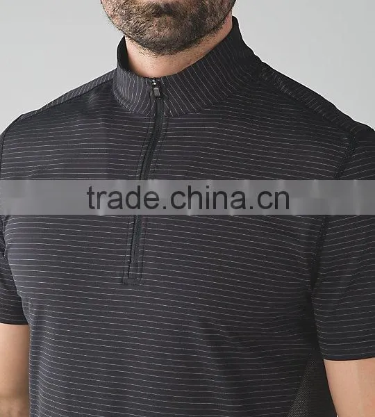Classical Solid Color Contrast Piping 1/4 Zipped Pullover Sport Sweatshirt photo-4