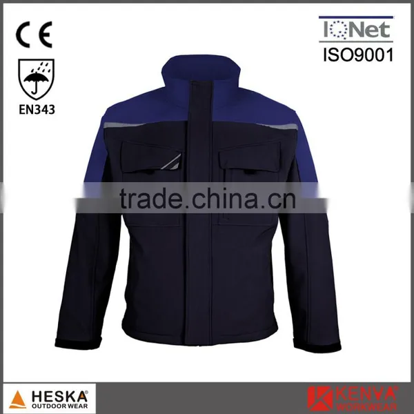 Mens Contrast Color New Cargo Heavy Duty Softshell Work Coat photo-2