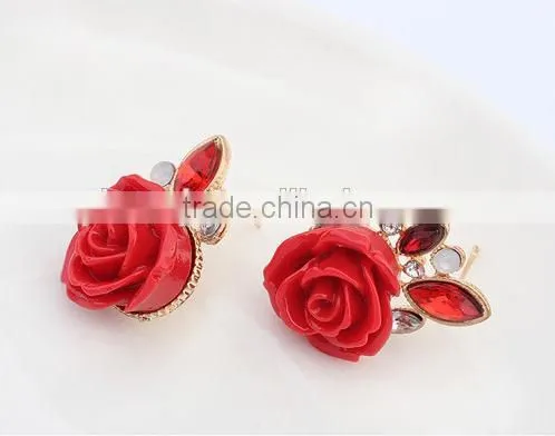 Retro Rose Flower Alloy Lady Sut Earring photo-4