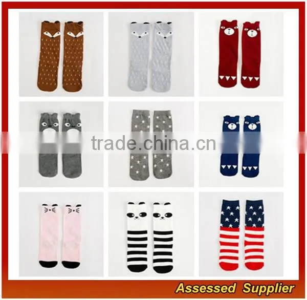 Wholesale Custom Girl and Boy Cotton Colorful Animal Cartoon Tube Socks for Baby Knee High Socks JH58 photo-3