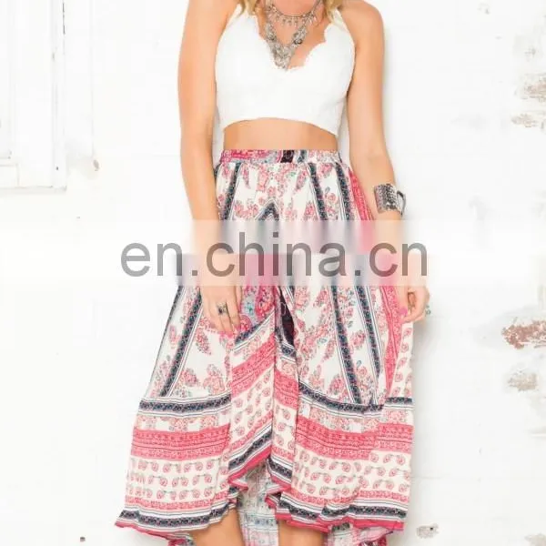 New Fashion Skirt in Red Print Boho Long Maxi Skirt, Latest Long Skirt Design photo-2