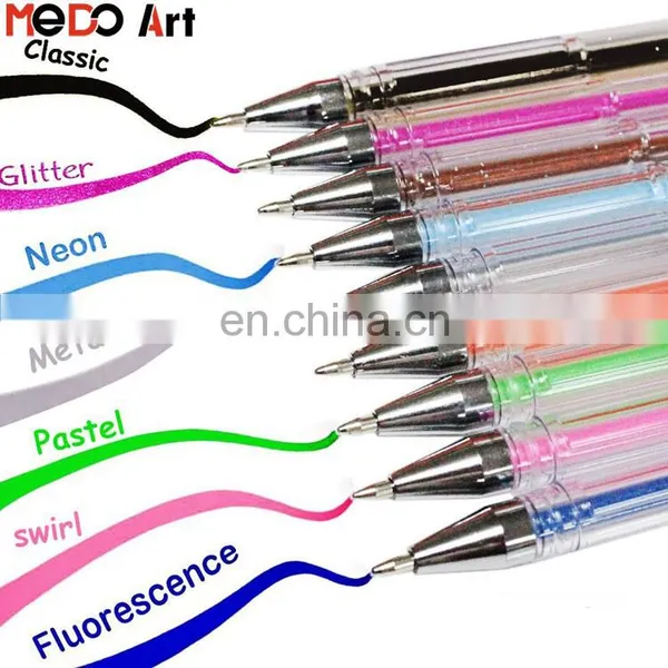 China Factory Cheap Free Samples Gel Pen Set Metalic Glitter Neon Pastel Gel Pen for Drawing photo-6
