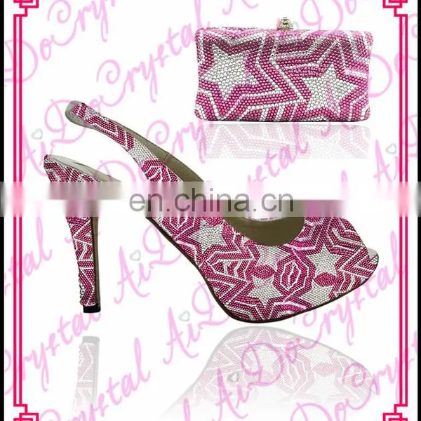 Aidocrystal Ladies Shoes and Matching Bags Slingbacks Ladies High Heel Sandal Shoes 2015