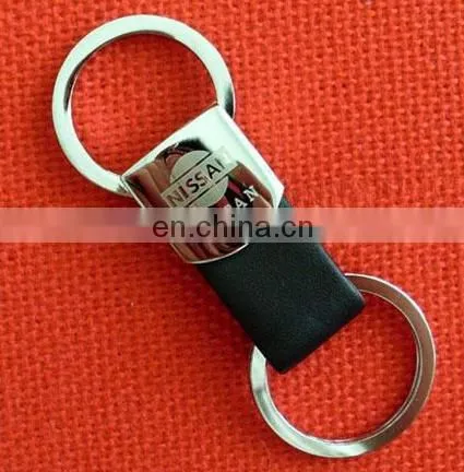Custom China Factory Directly Promotional Business Gift Leather Keychain, Wholesale Customized Logo Leather Keychains photo-3